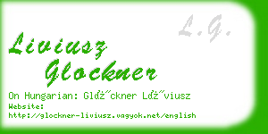 liviusz glockner business card